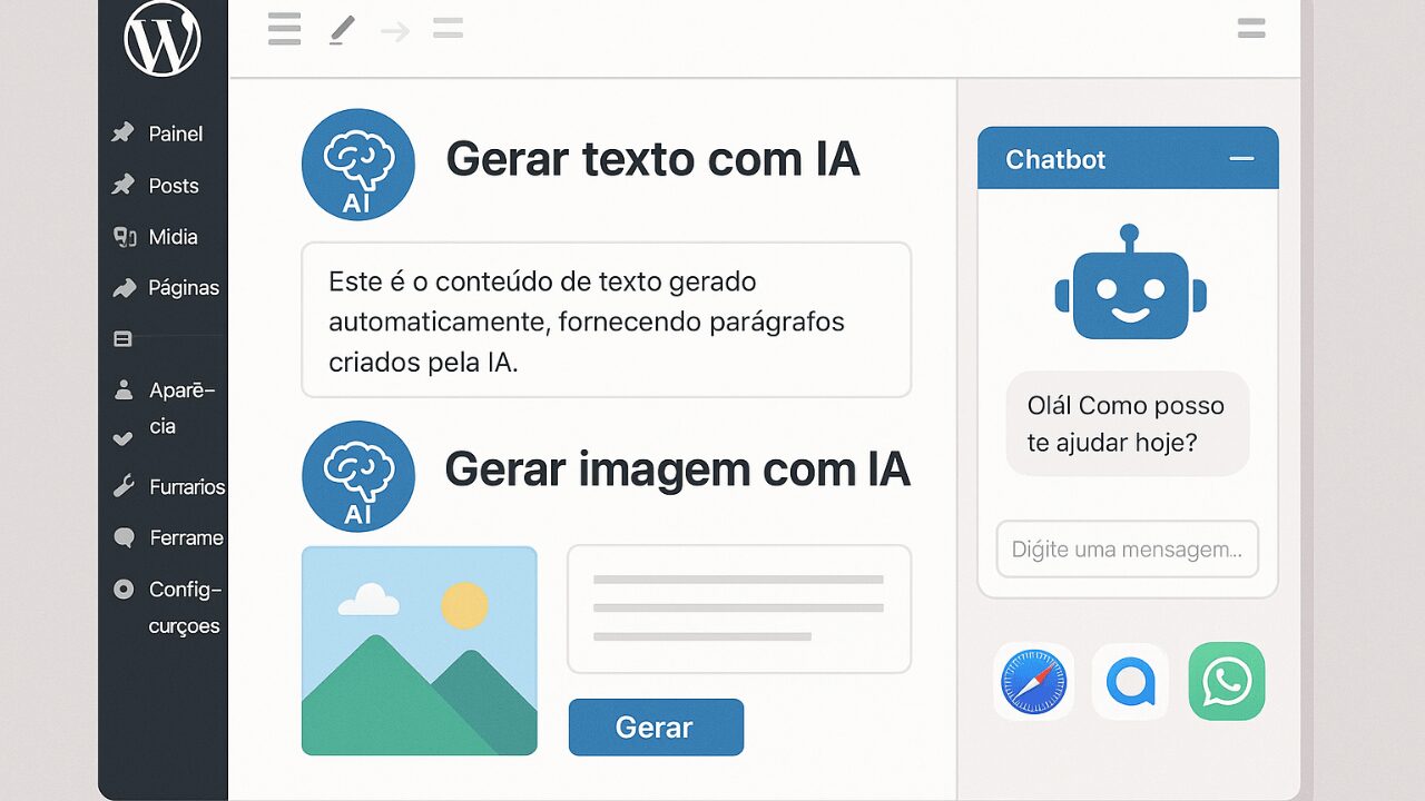 You are currently viewing IA no WordPress: Plugins que Criam Sites, Textos e Imagens Sozinhos