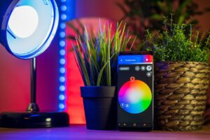 Real-life setup photo of 3 smart gadgets working together